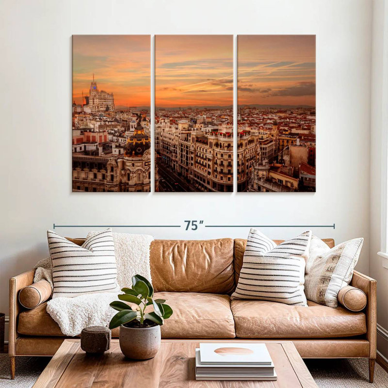 Coucher de soleil Sirci Madrid, H 42 po x l 65 po