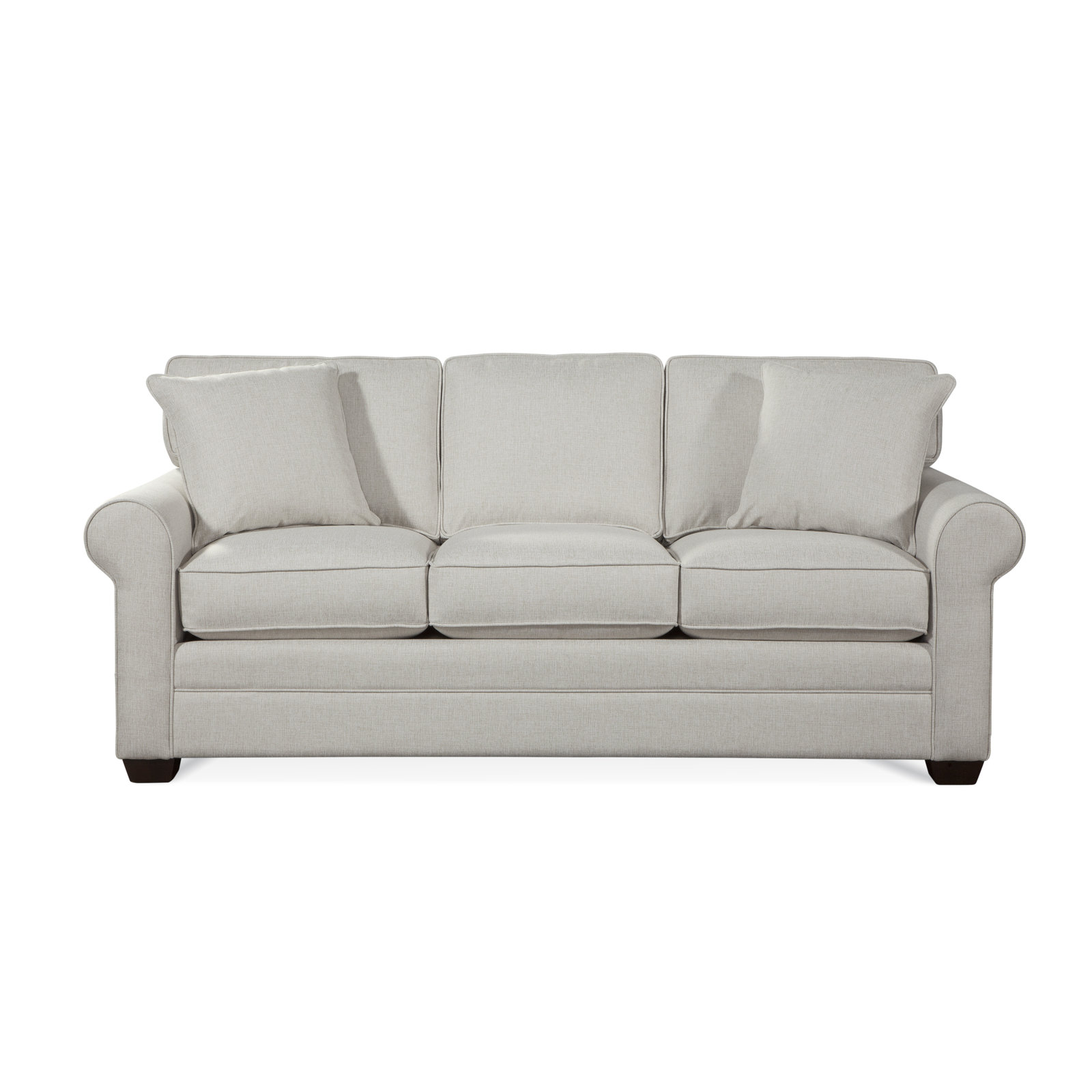 Bedford 86'' Upholstered Sofa, Java Finish, White Performance Fabric; 0851-94