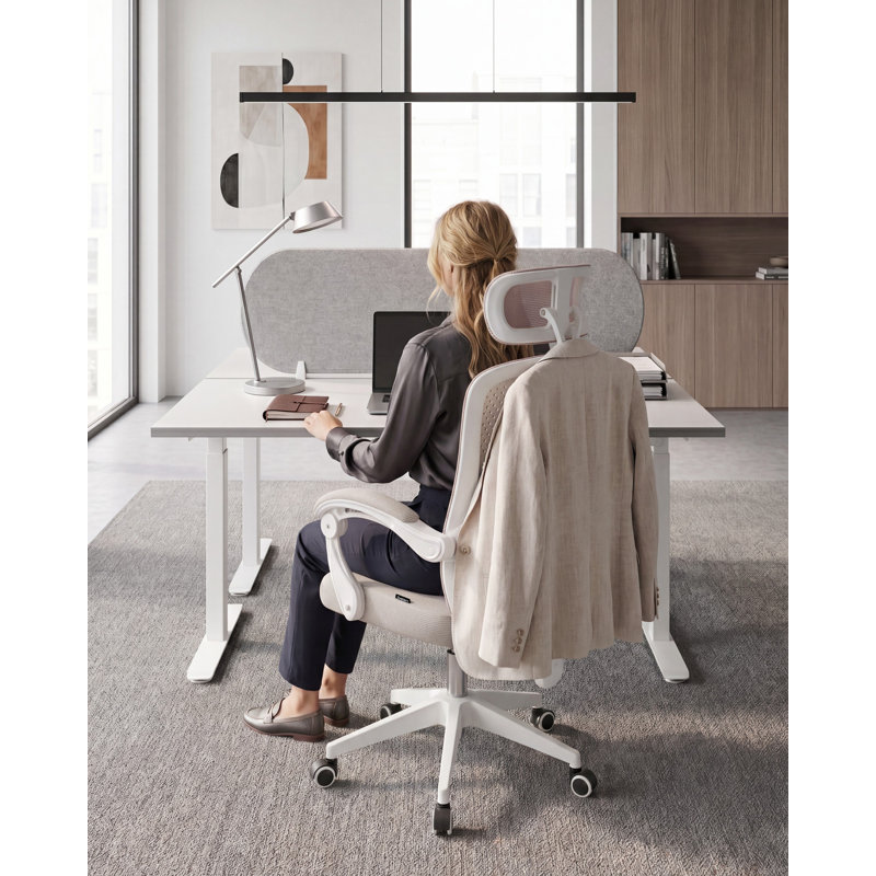 Beliani SERANEV Office Chair with Headrest, Beige