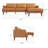 Lore  L-Shaped Genuine Leather Sectional In Tan Left Facing