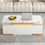 Table basse à plateau relevable avec tabourets de rangement et plateau pliable