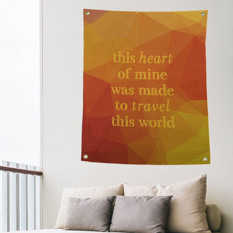 Polyester Tapestry, 36" H x 26" W, Amber Yellow