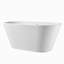 Baignoire autoportante de 60 po en acrylique, baignoire autoportante ovale avec drain chromé Toe-Tap et trop-plein à fente classique, certifié Cupc, blanc brillant 25A02-60