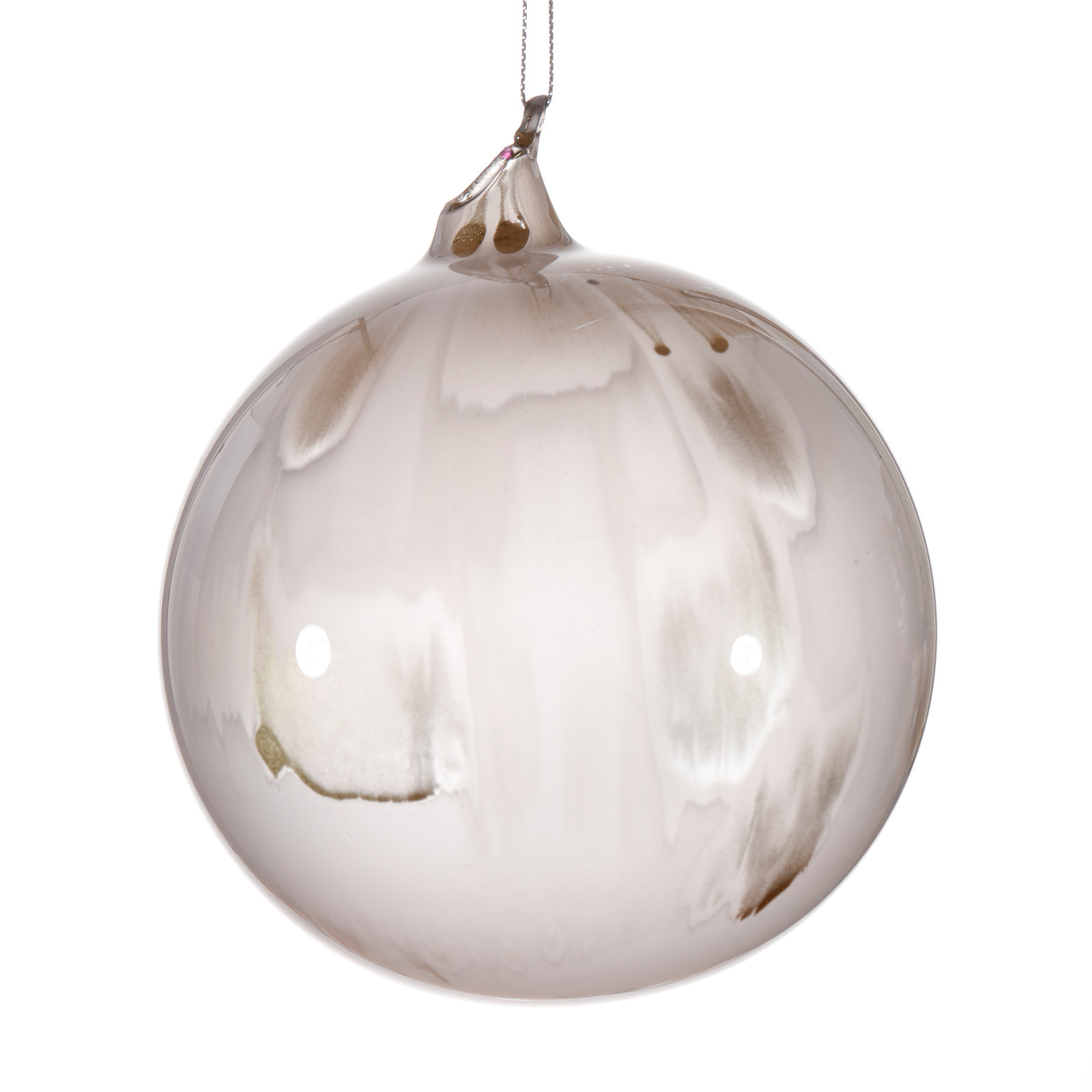 Ornaments Handmade Glass Ball Ornament, Gray, 4.72" H x 4.72" W x 4.72" D