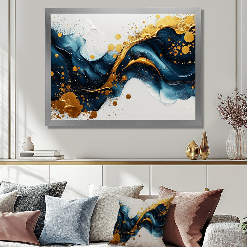 Art mural sur toile Broseley, H 12 po x l 20 po, Cadre simple, Argent argent
