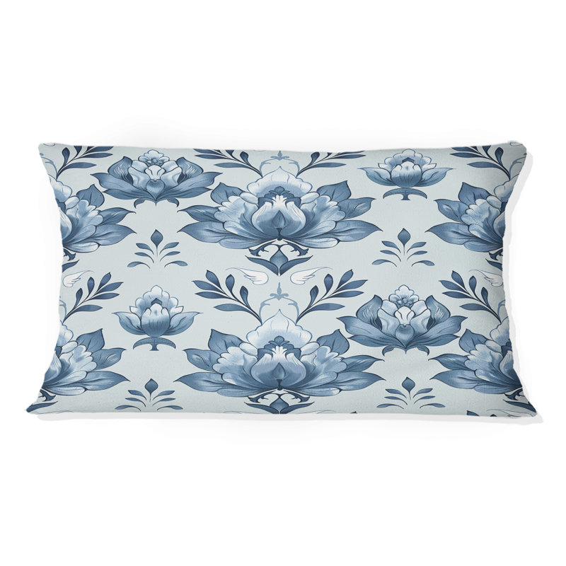 Coussin lombaire floral bleu I