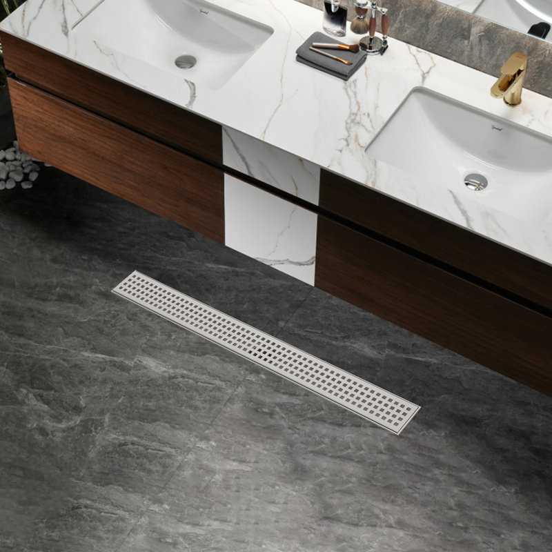Linear Shower Drain With Removable Cover Grille