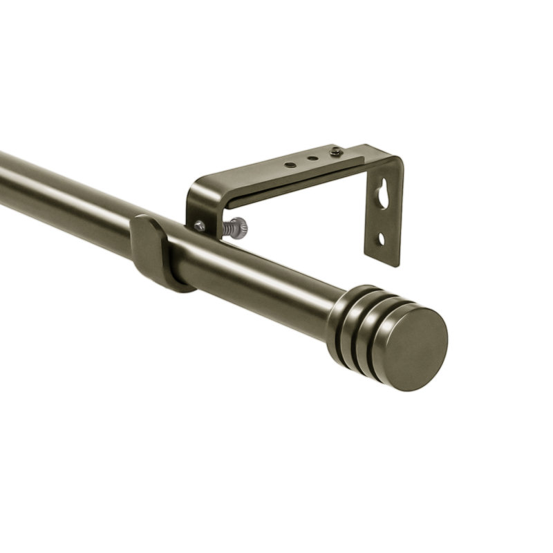 Sweitzer Adjustable 0.62'' Single Curtain Rod, 0.62" H x 120" W x 0.62" D, Bronze