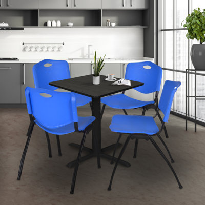 Regency Cain Square Breakroom Table & 4 M Stack Chairs