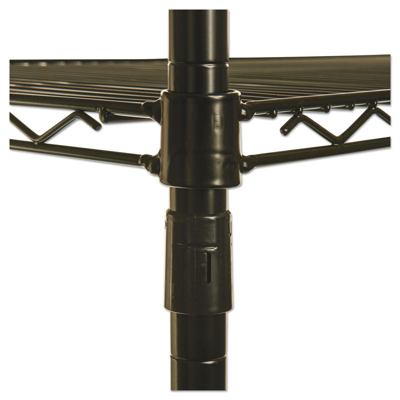 Black 72" NSF Certified 4-Shelf Wire Shelving Unit with Casters