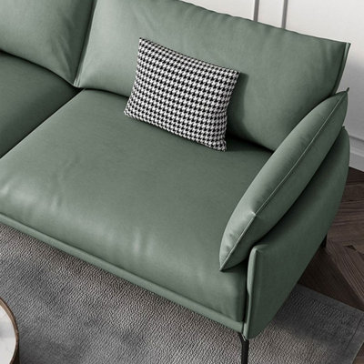Green Genuine Leather Standard Sofa cushion Loveseat