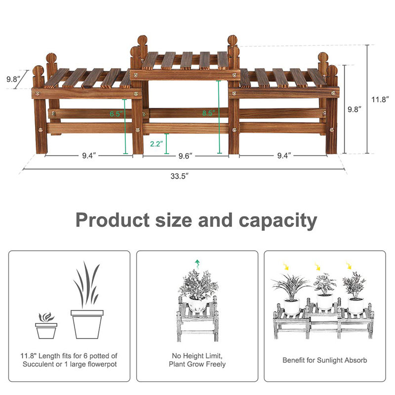 Support à fleurs en bois