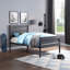 Lit double gris foncé