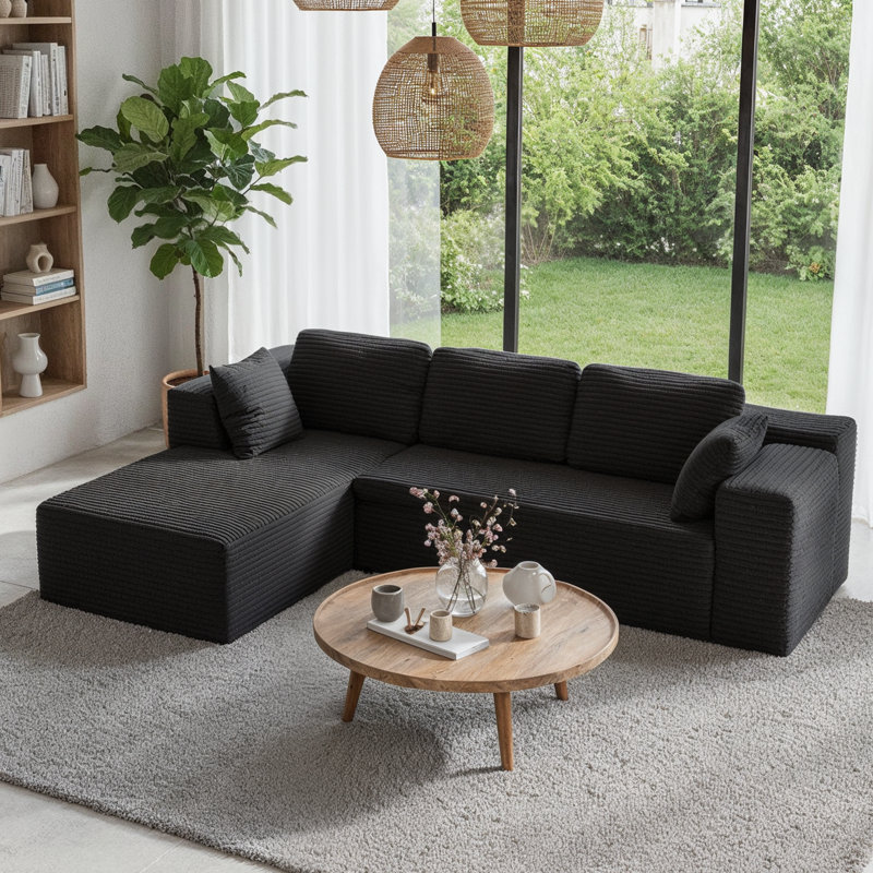 Canapé modulaire Cloud avec méridienne en L, siège profond, aucun assemblage requis, canapé de salon et de chambre à coucher