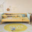Lit simple pour enfants, lit plateforme simple en bois avec tête et pied de lit-121061642-121061641