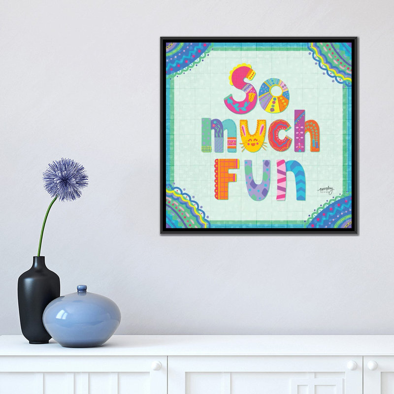 « happy day trio iii », impression sur toile, H 18 po x l 18 po x P 1,5 po, Toile avec cadre noir, Pas de tapis