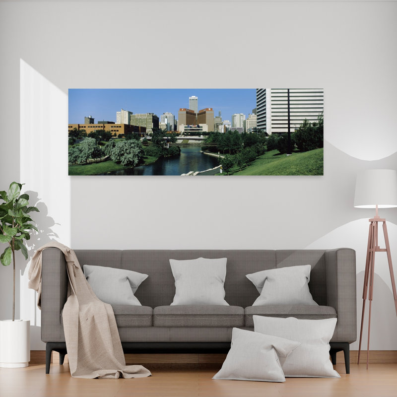 Omaha Ne, États-Unis, ville contemporaine abstraite, art mural, H 20 po x l 60 po