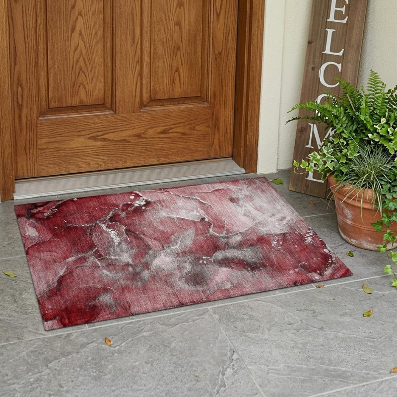Tapis extérieur lavable antidérapant 2 pi x 3 pi Merlot
