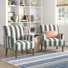 Arching 28.7"W Armchair with Solid Wood Legs and Nailhead Trim