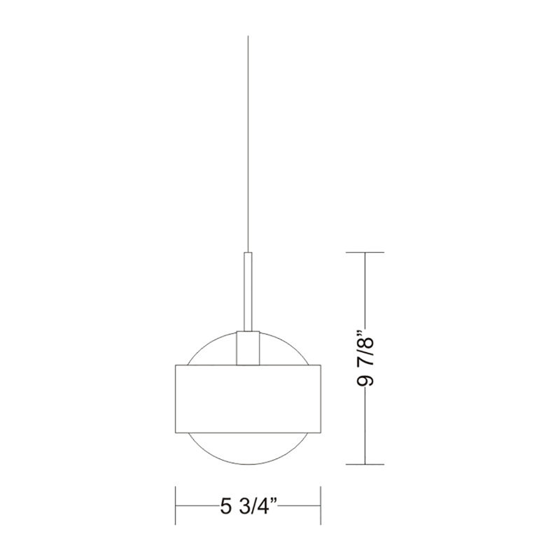 Ring 1 - Light Single Drum Pendant, Yes, Chrome, White