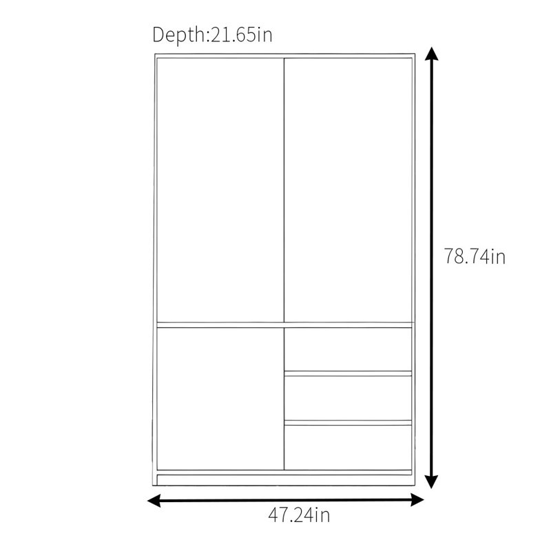 Simple Solid Colour Wardrobe