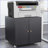 Cabinets, Black Metal Double-Door Printer Cabinet with Adjustable Shelves &amp; Lockable Casters | Modern Office/Home Storage | Black | Office-1826903004