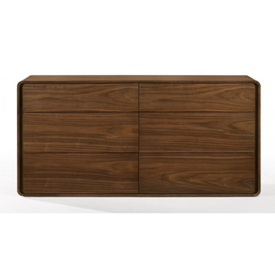 Commode double en bois massif à 6 tiroirs l 59,06 po Louca