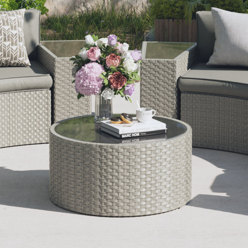 28"W Fully Assembled Wicker Coffee Table