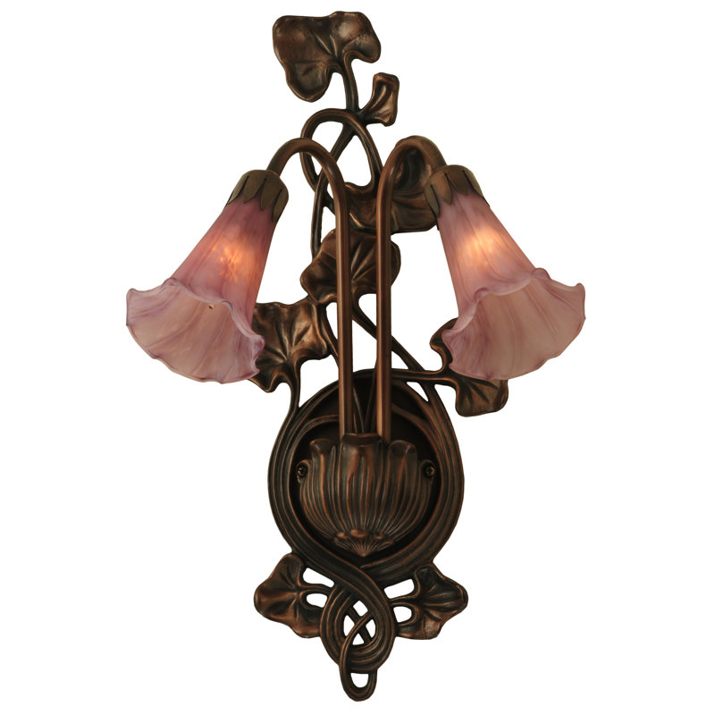 Meyda Tiffany & Stained Glass 2 - Light Armed Sconce, Lavender