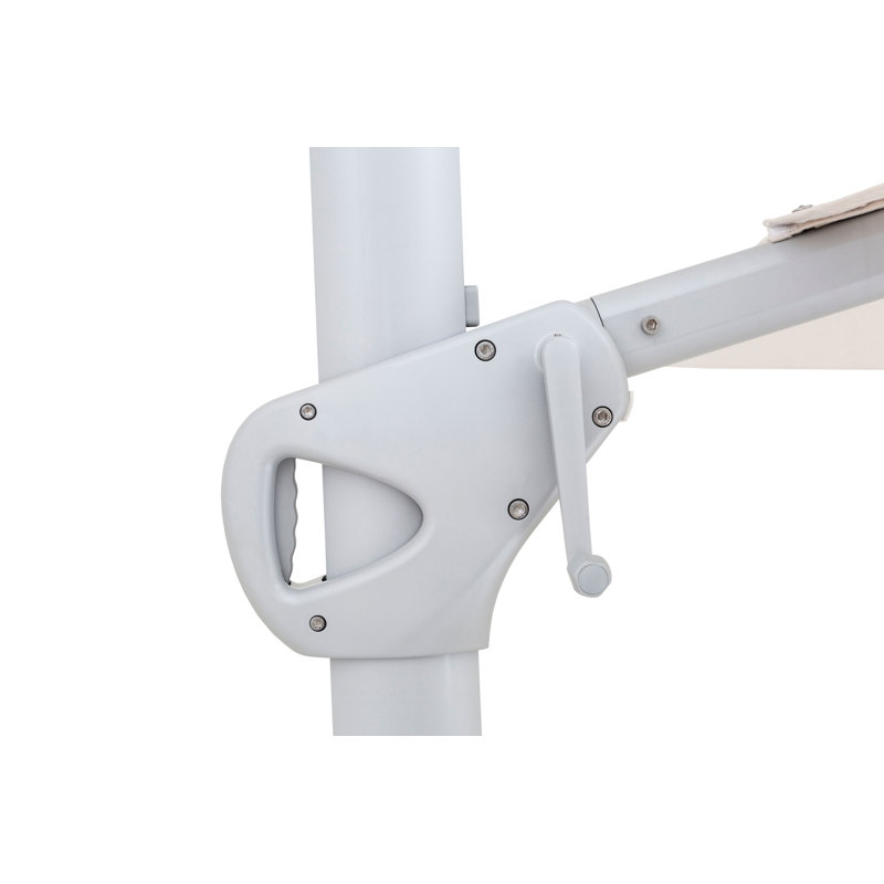 Pavone 10' Square Cantilever Umbrella (Grip Handle), Paver Frame, Grey, Natural