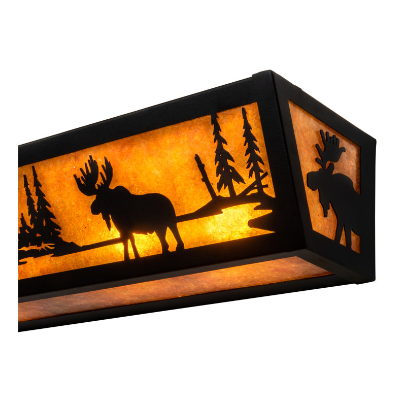 Bar à 4 lumières Moose at Lake, H 6 po x l 36 po x P 7 po, Noir