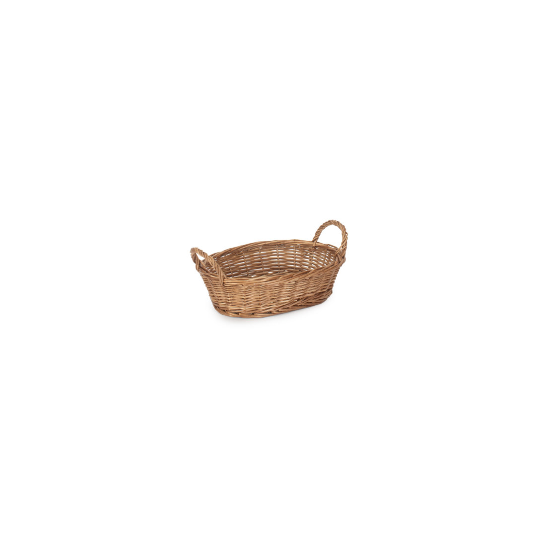 Lily Manor Wicker Oval Tray Basket with Handles