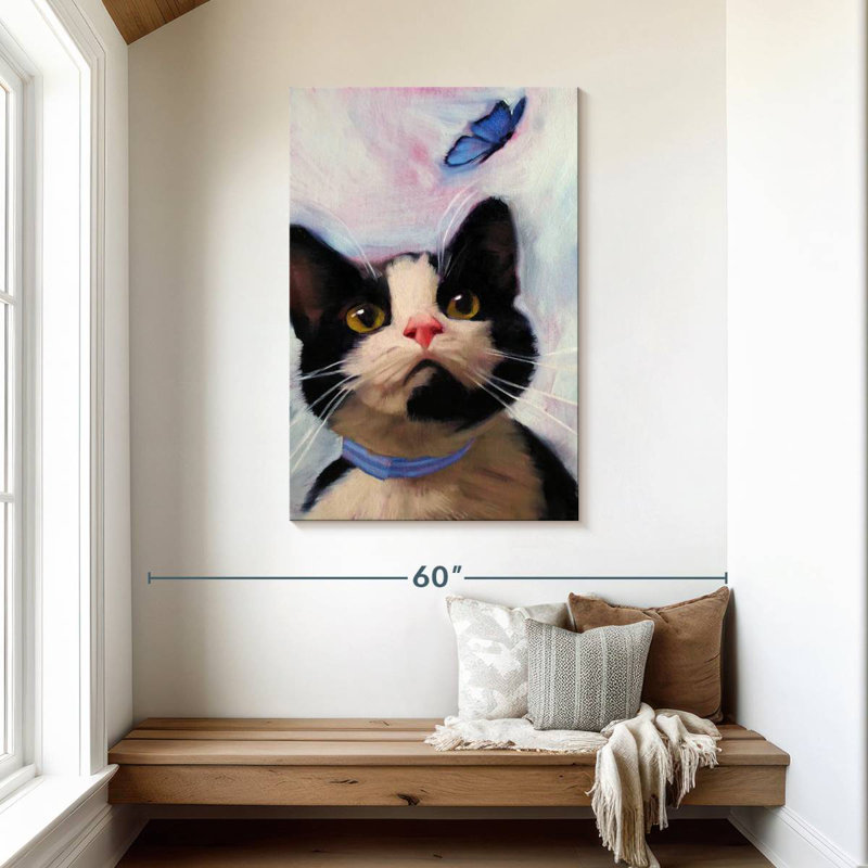 Brampt Cat And Butterfly, 45" H x 30" W