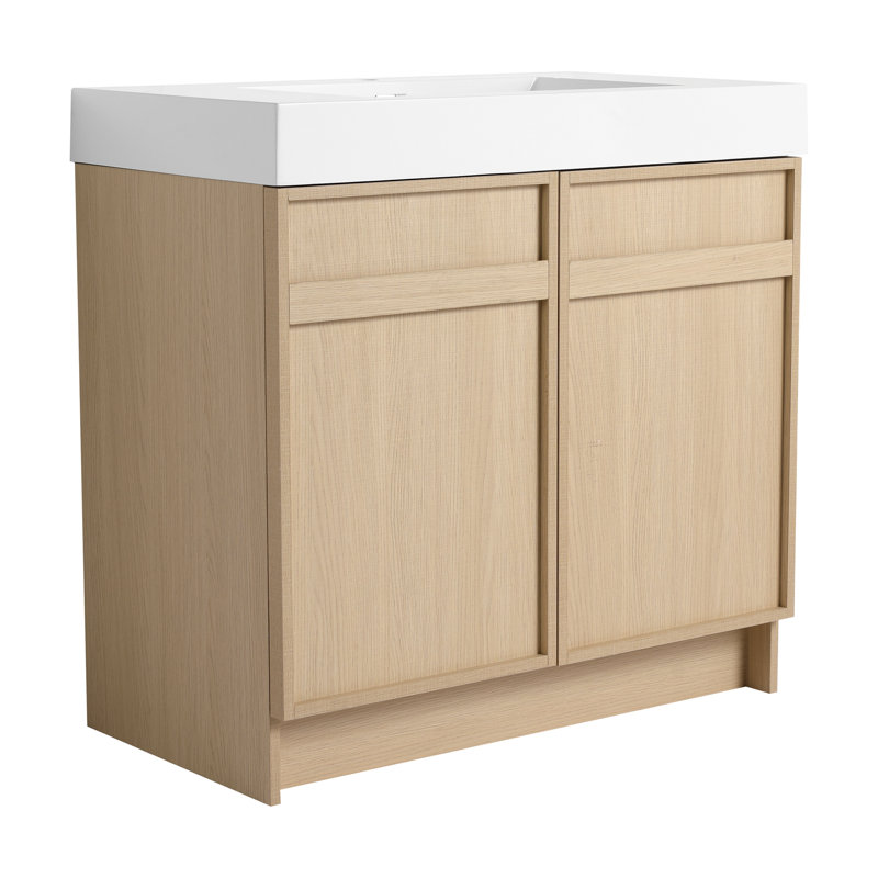 Meuble-lavabo autoportant avec lavabo en résine