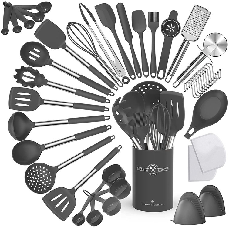 Kitchen Cooking Utensils Set, 33 pcs Non-stick Silicone Cooking