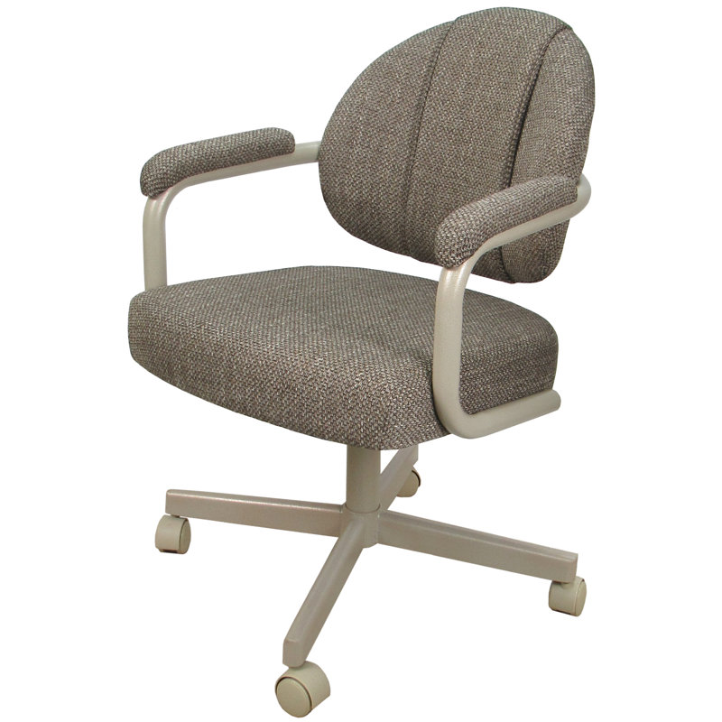 Chaise avec accoudoirs Lakiah, Beige, Cacao Plumley