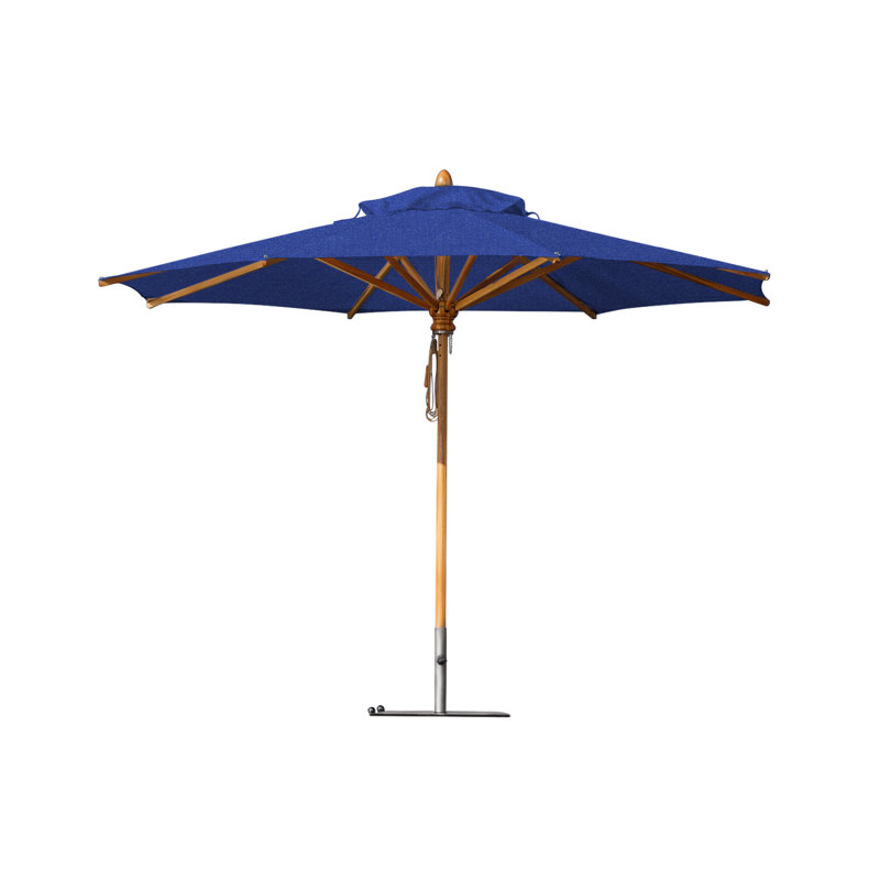 Safari 11.5' Round Umbrella, Square Metal w/ wheels+2.25" Stainless Steel Tube, 99.6" H x 137" W x 137" D, Tuscany