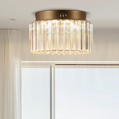 3CCT Dimmable Crystal Drum Flush Mount
