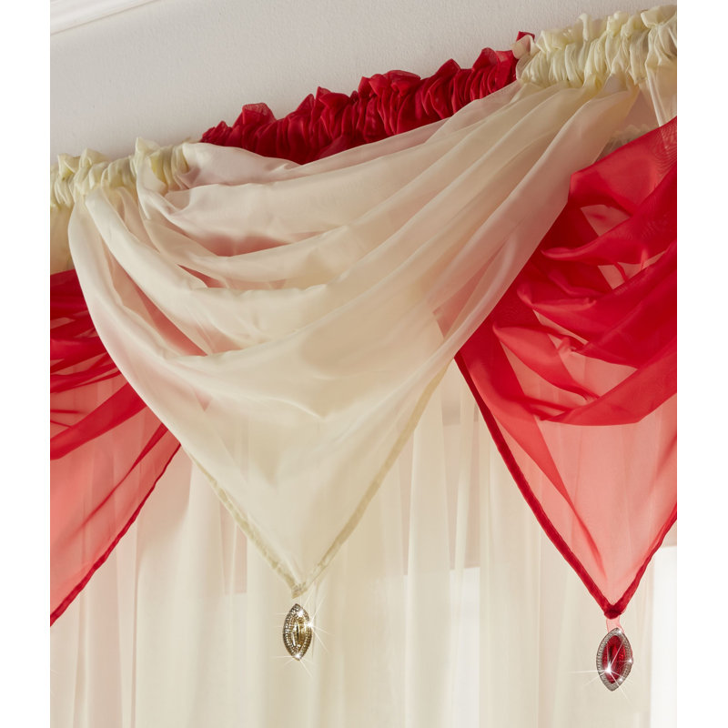 Avery Solid Colour Pointed Window Pelmet, Cream