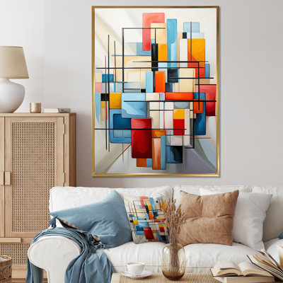 Geometric Abstraction Composition III - Abstract Geometric Framed Wall Art