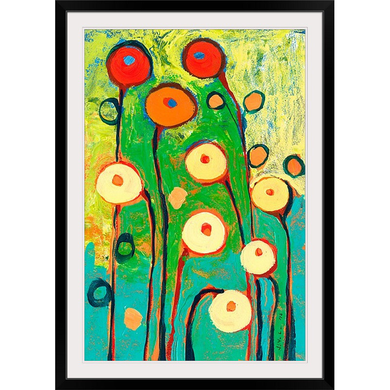 «Nolani Poppy Celebration» - reproduction, Cadre noir, H 44 po x l 32 po x P 1 po