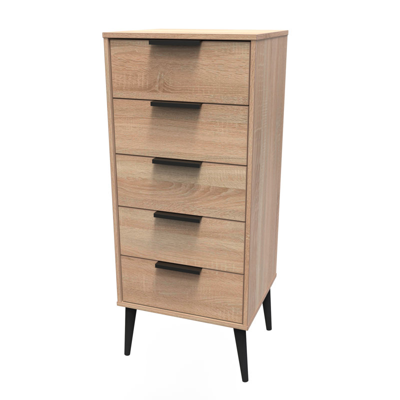Turah 45cm W Manufactured Wood Bedside Table, Bardolino Oak