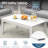 All-Weather Aluminum Patio Coffee Table, Modern Rectangle Outdoor Table-289504708-289504705