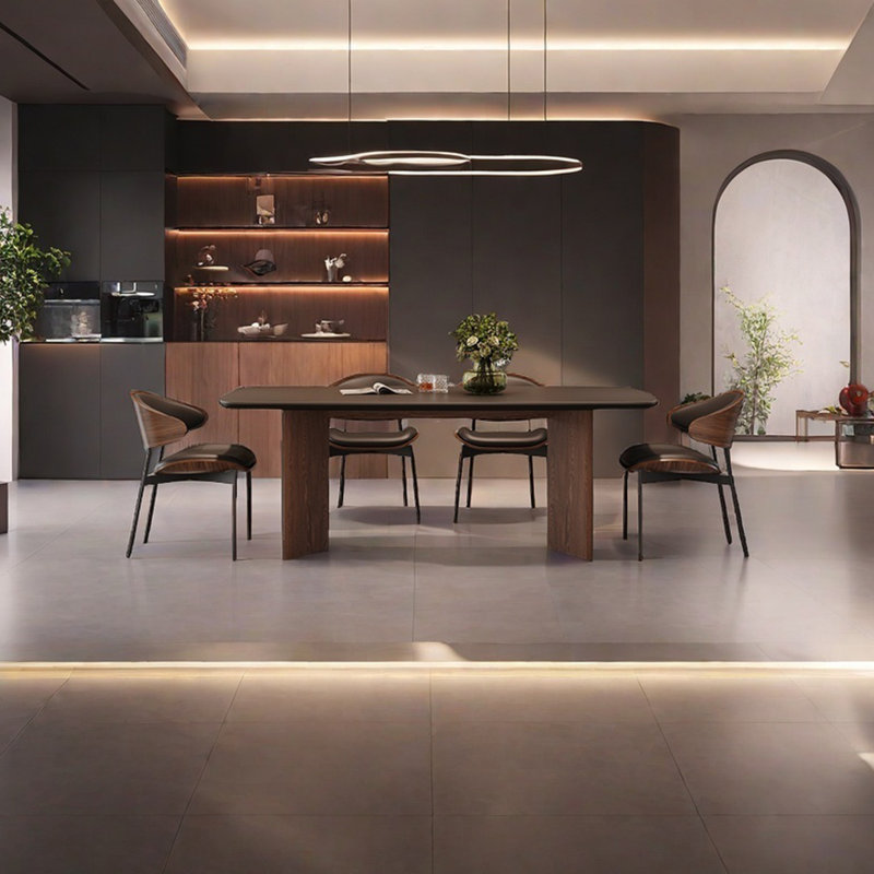 Table de salle à manger avec support complet, H 29,52 po x L 62,99 po x l 31,49 po