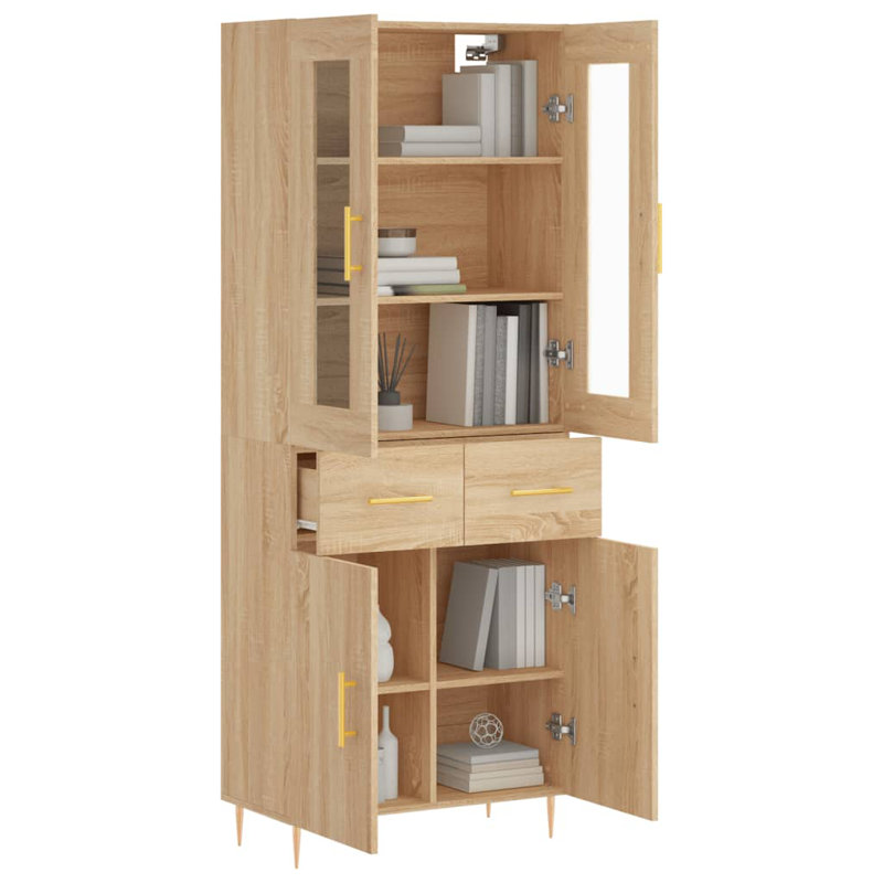 Motour 69.5cm Wide Highboard, Sonoma Oak