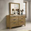 Transitional Brown Finish Dresser With 6X Storage Drawer Bedroom Furniture 1Pc Solid Rubberwood