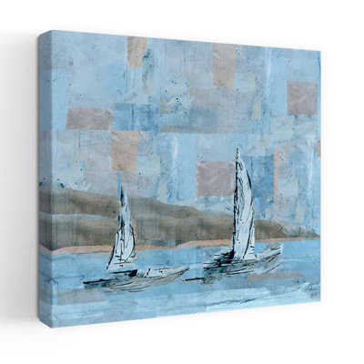 Voilier n ° 2, art contemporain de paysage côtier abstrait