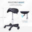 Tabouret à roulettes noir, hauteur réglable, similicuir ergonomique pour des espaces efficaces dans un spa, un salon, un massage, un siège de bureau,
