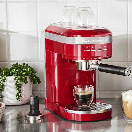 KitchenAid® Metal Semi-Automatic Espresso Machine, Empire Red