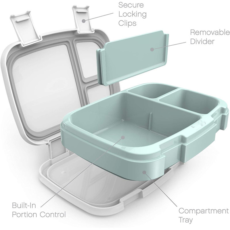 Prep & Savour 3-Pack Meal Prep Lunch Box Set - Reusable 3-Compartment Containers For Meal Prepping, Healthy Eating On-The-Go, And Balanced Portion-Control - BPA-Free, Microwave & Dishwasher Safe
